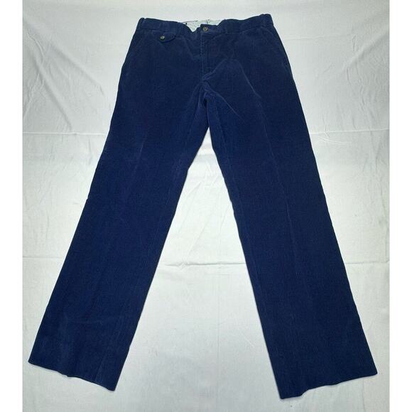 J. McLaughlin Men's Blue Flat Front Corduroy Pants - Size 34x30 - Picture 1 of 7